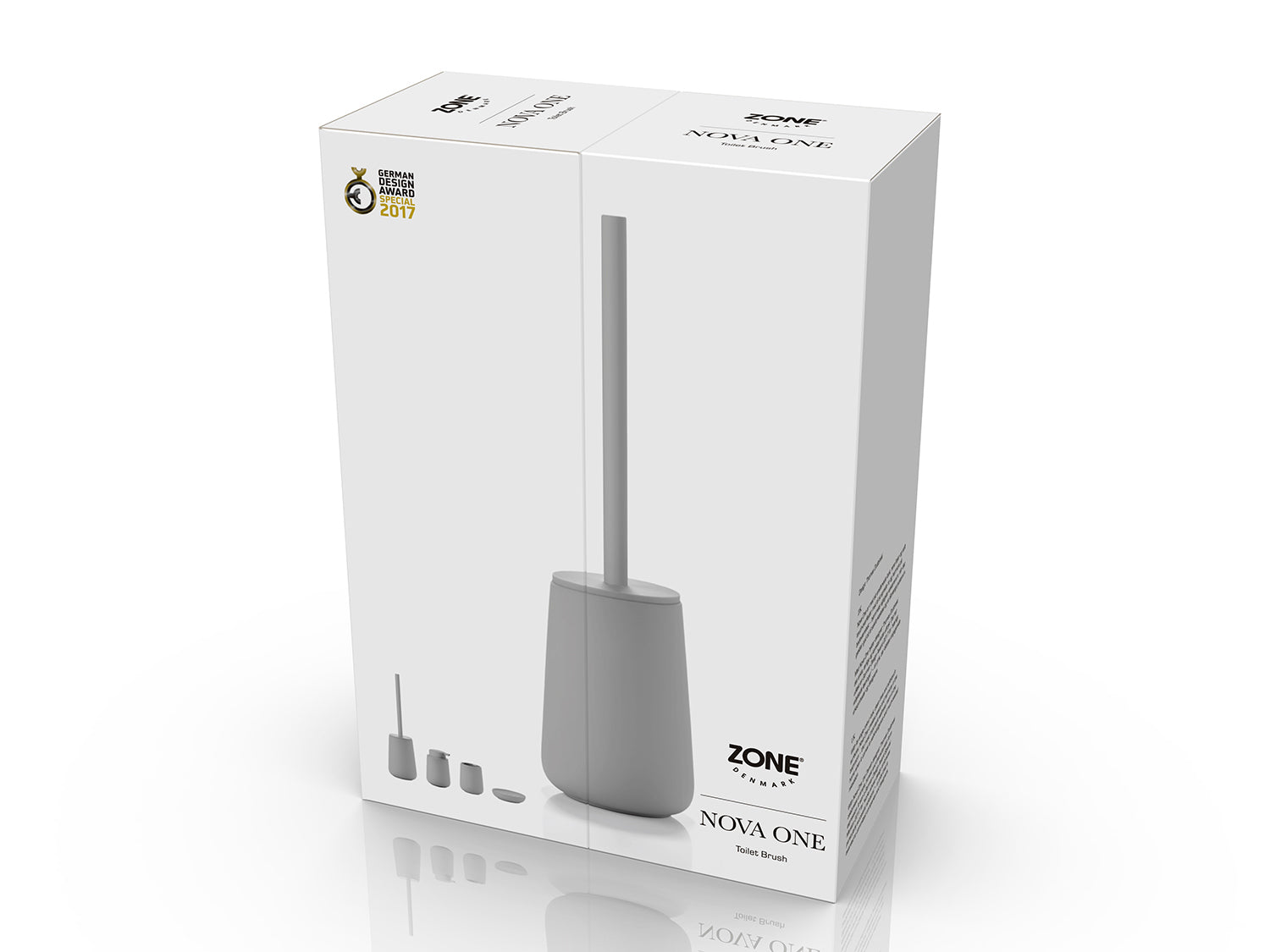 Brosse de toilette NOVA ONE en grès et acier Gris mouette Zone Denmark - Mathon - 4