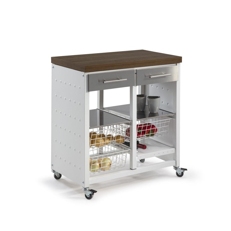 Desserte de cuisine double convertible en table d