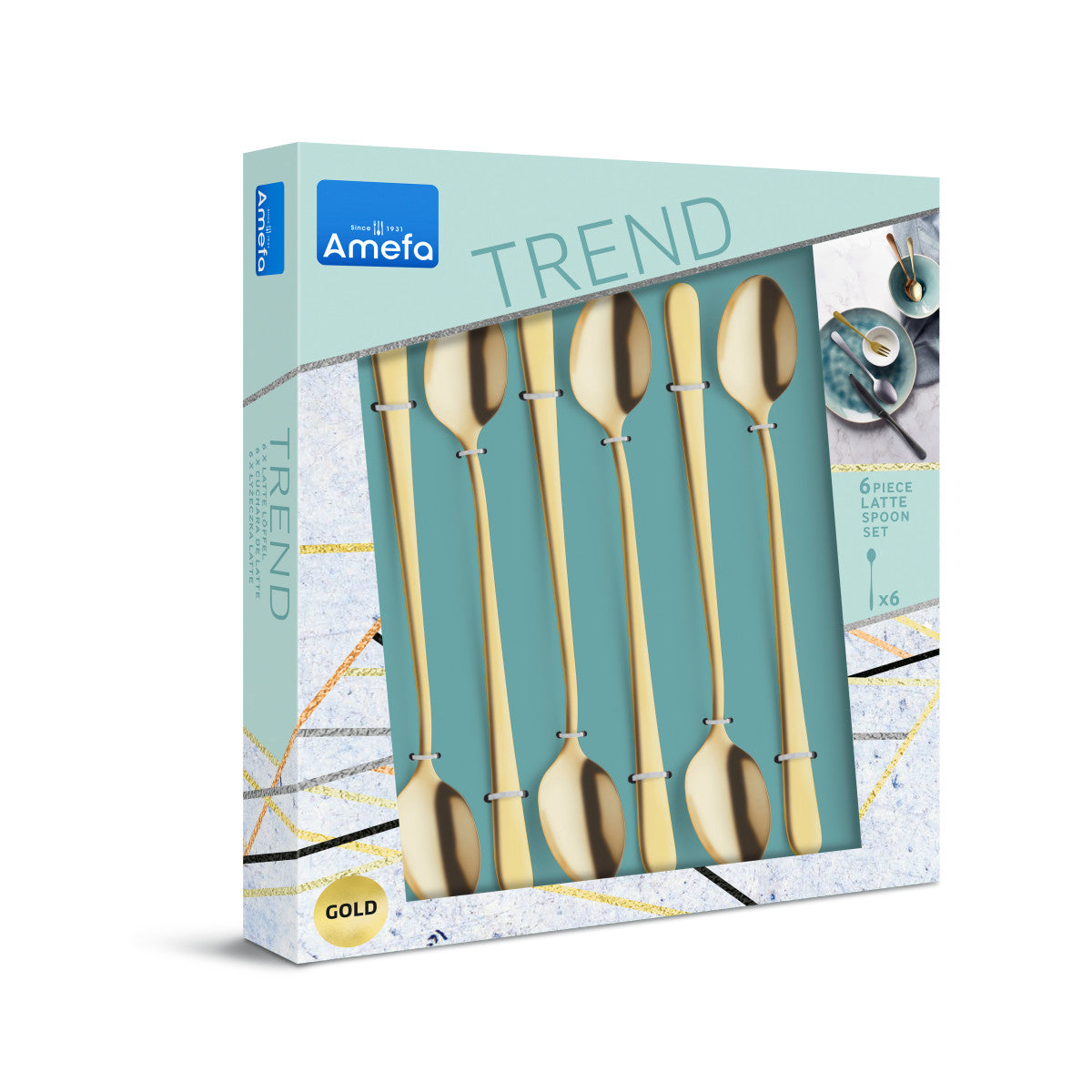 Austin - Service 6 cuillères latte macchiato Doré mat Amefa - Mathon - 3