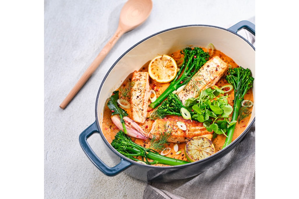 Cocotte ovale en Fonte émaillée, FONTESTIC, Bleu Canard, 31x24 cm Cosy & Trendy - Mathon - 3