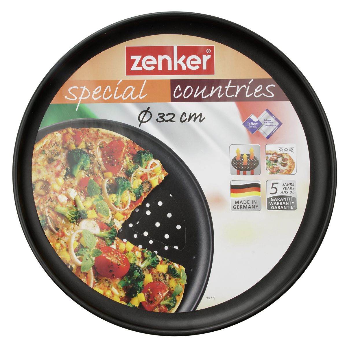 Plaque à pizza à fond perforé 32 cm Zenker Spécial Countries Zenker - Mathon - 3