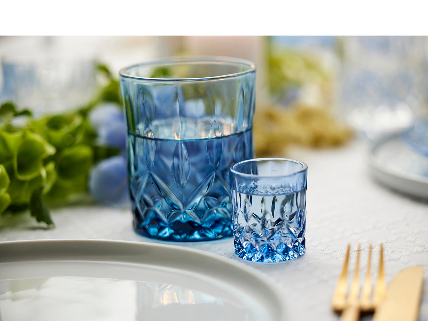Set de 4 verres à shot SORRENTO  8cl Bleu Lyngby Glas - Mathon - 4