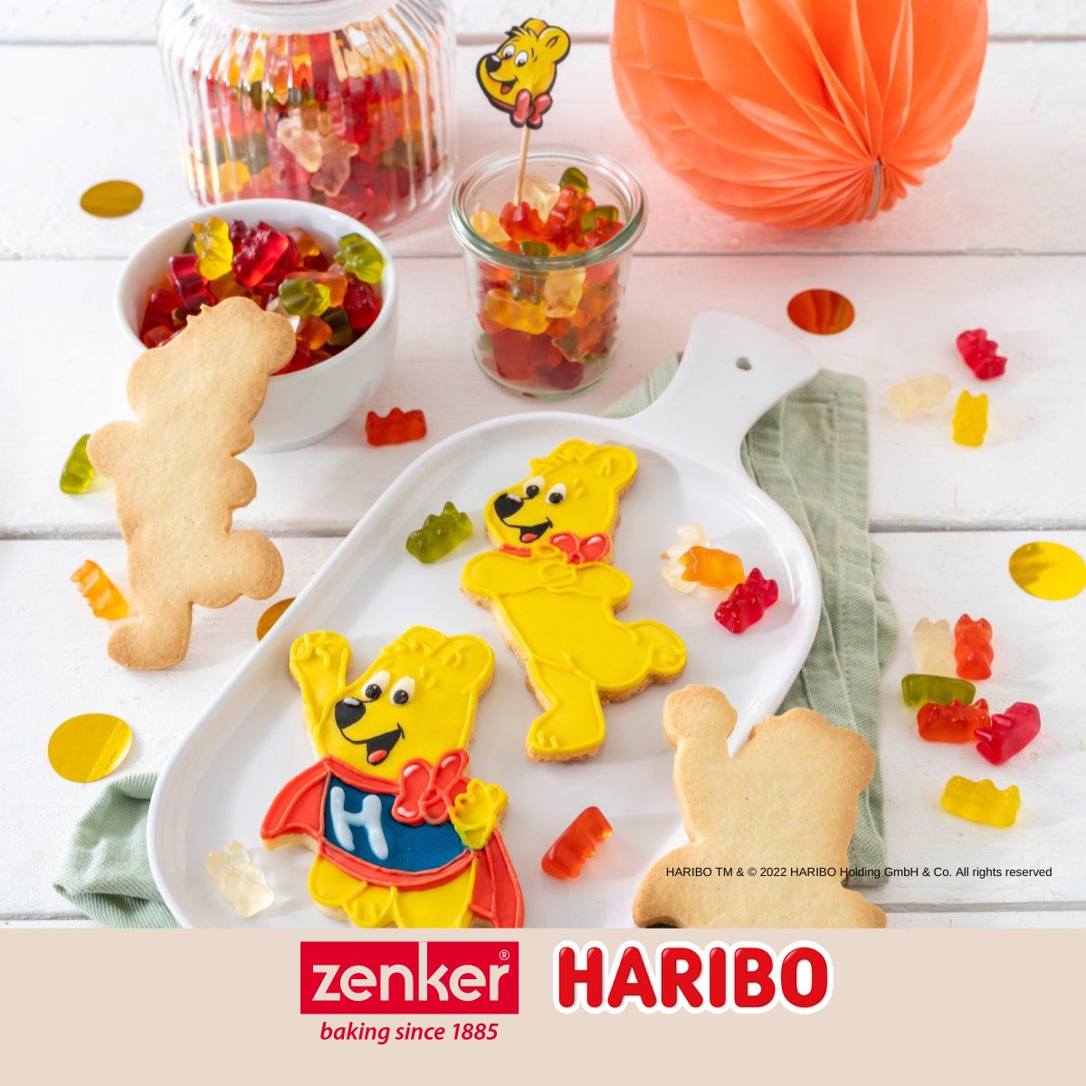 Lot de 2 emporte-pièces en inox motif ourson doré Zenker Haribo Zenker - Mathon - 2