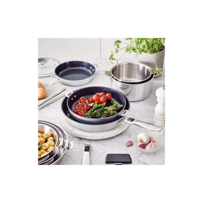 Set 3 casseroles inox Evolution 16, 18 et 20 cm et manche amovible Beka - Mathon - 3