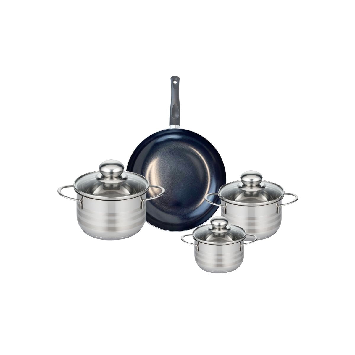 Ensemble de 1 Poêle de cuisson 24 cm et 3 faitouts 12, 14 et 16 cm  Prima Brillant Elo - Mathon - 1