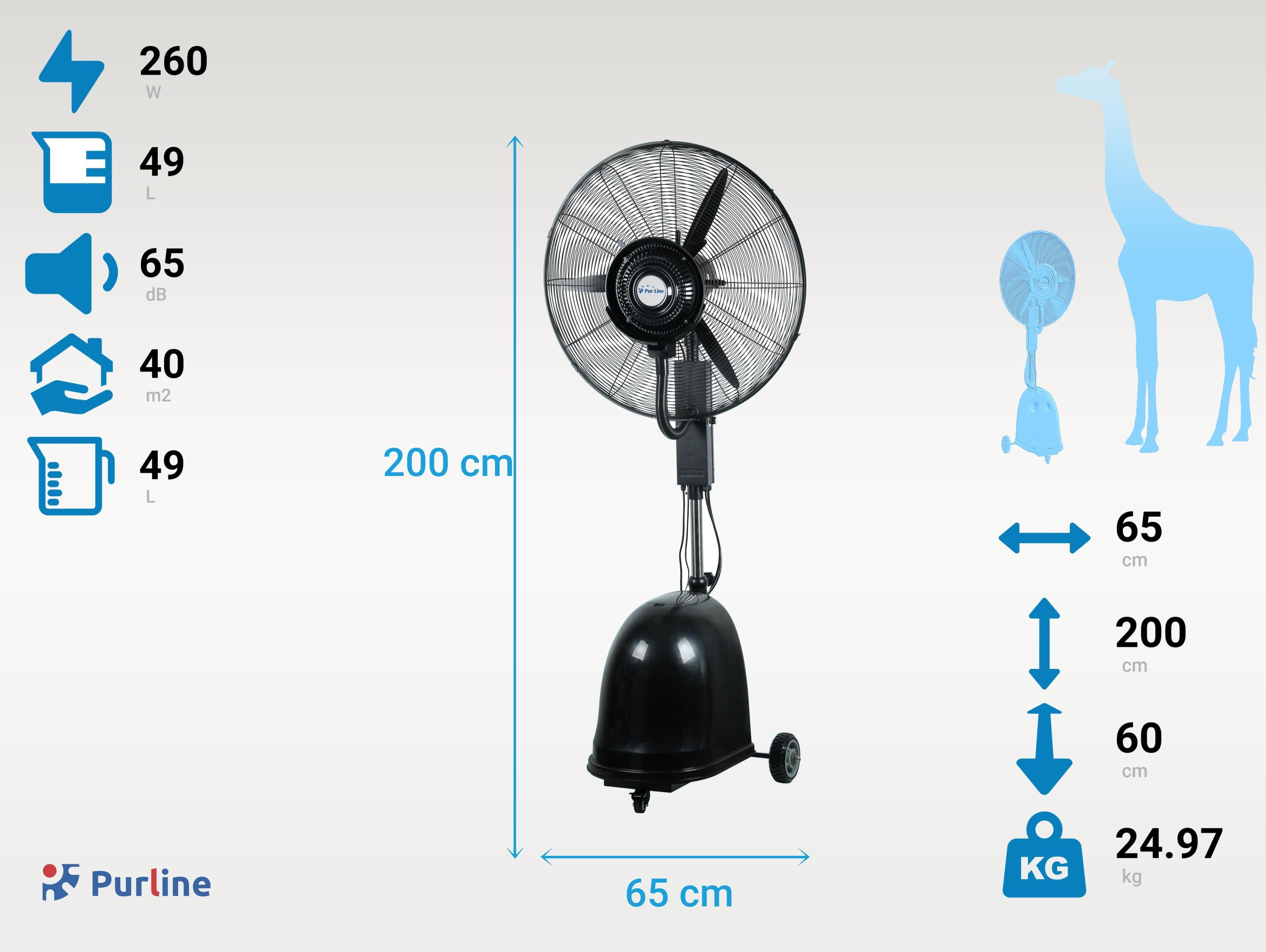 Ventilateur brumisateur à haut débit et réservoir de 49 L Purline - Mathon - 3