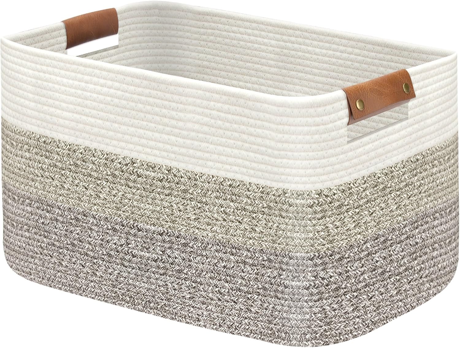 Panier à linge XXL pliable en coton Dégradé Marron Vendos85 - Mathon