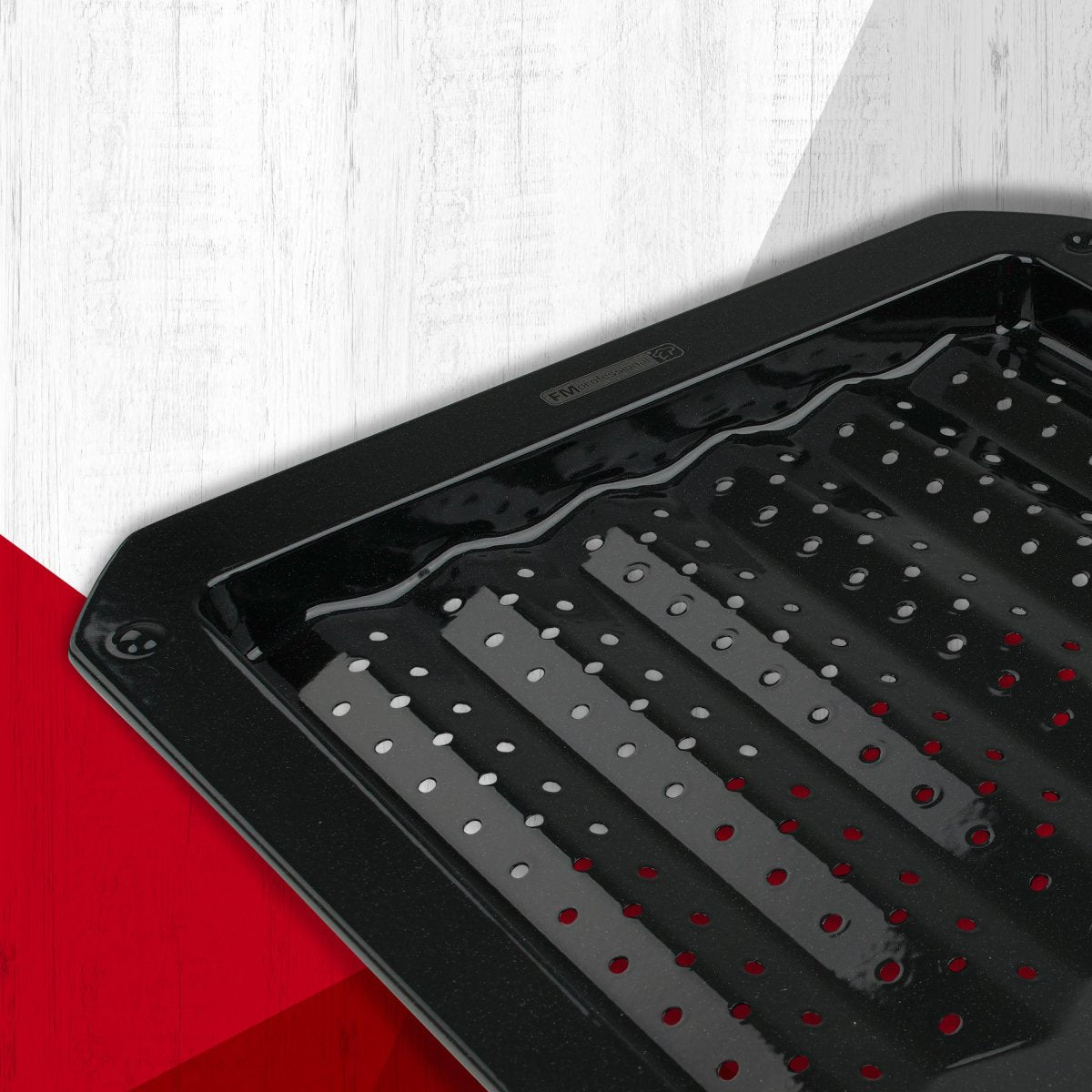 Plaque ondulée et perforée pour four et barbecue en tôle 38 x 33 cm  Barbecue FM Professional - Mathon - 5