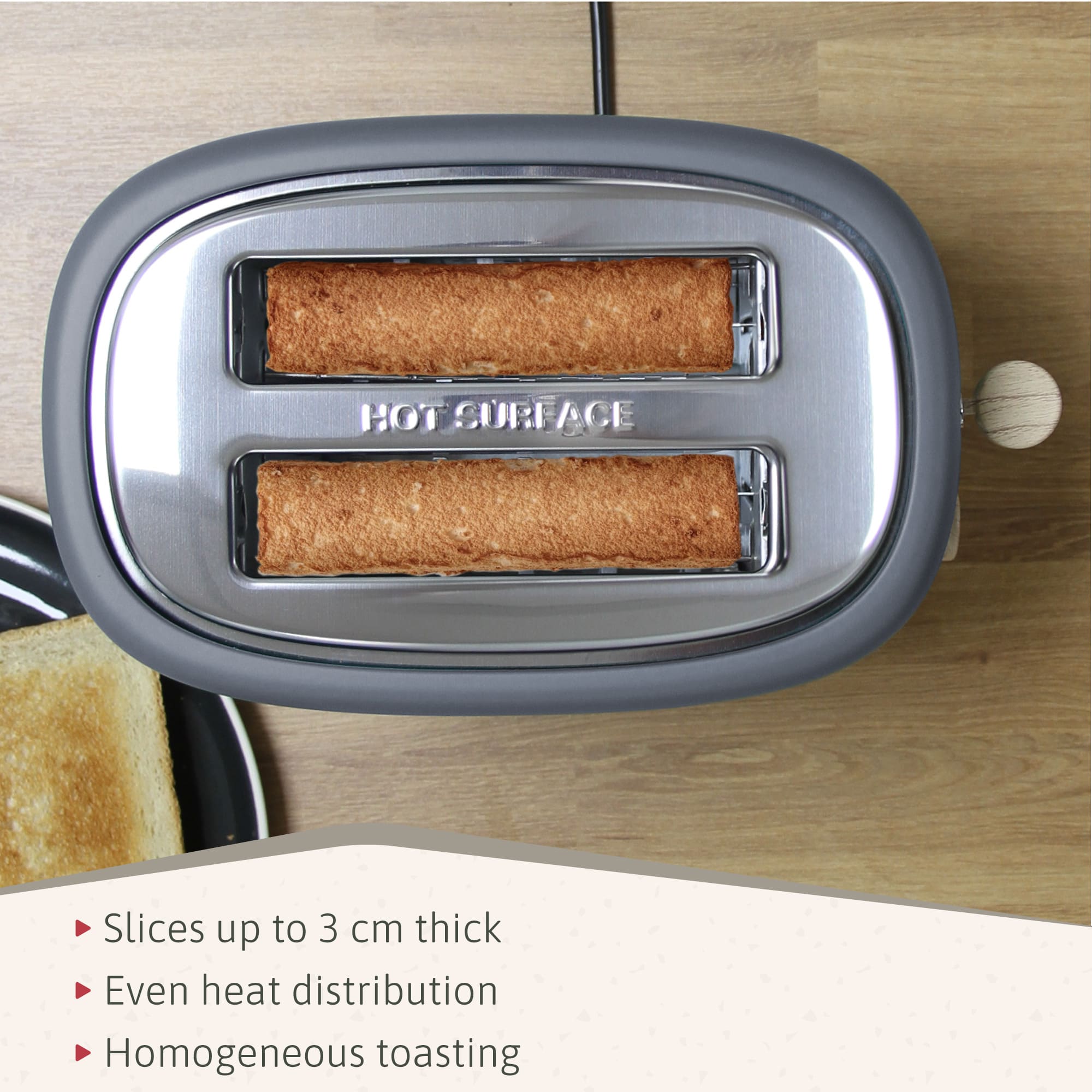 Nordic Ensemble Grille Pain 2 Fentes Larges, Bouilloire Sifflante Induction 2,3L 870 Gris SKT1177GRY - Mathon - 5