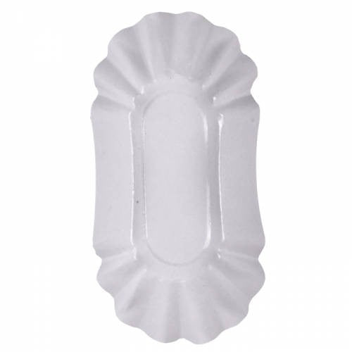 250Pcs - Assiette creuse ovale en carton laminé blanc  195x110x32mm FirstPack - Mathon - 1