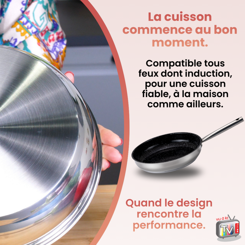 Poêle inox avec revêtement céramique 28 cm Kitchenpro - Mathon - 6