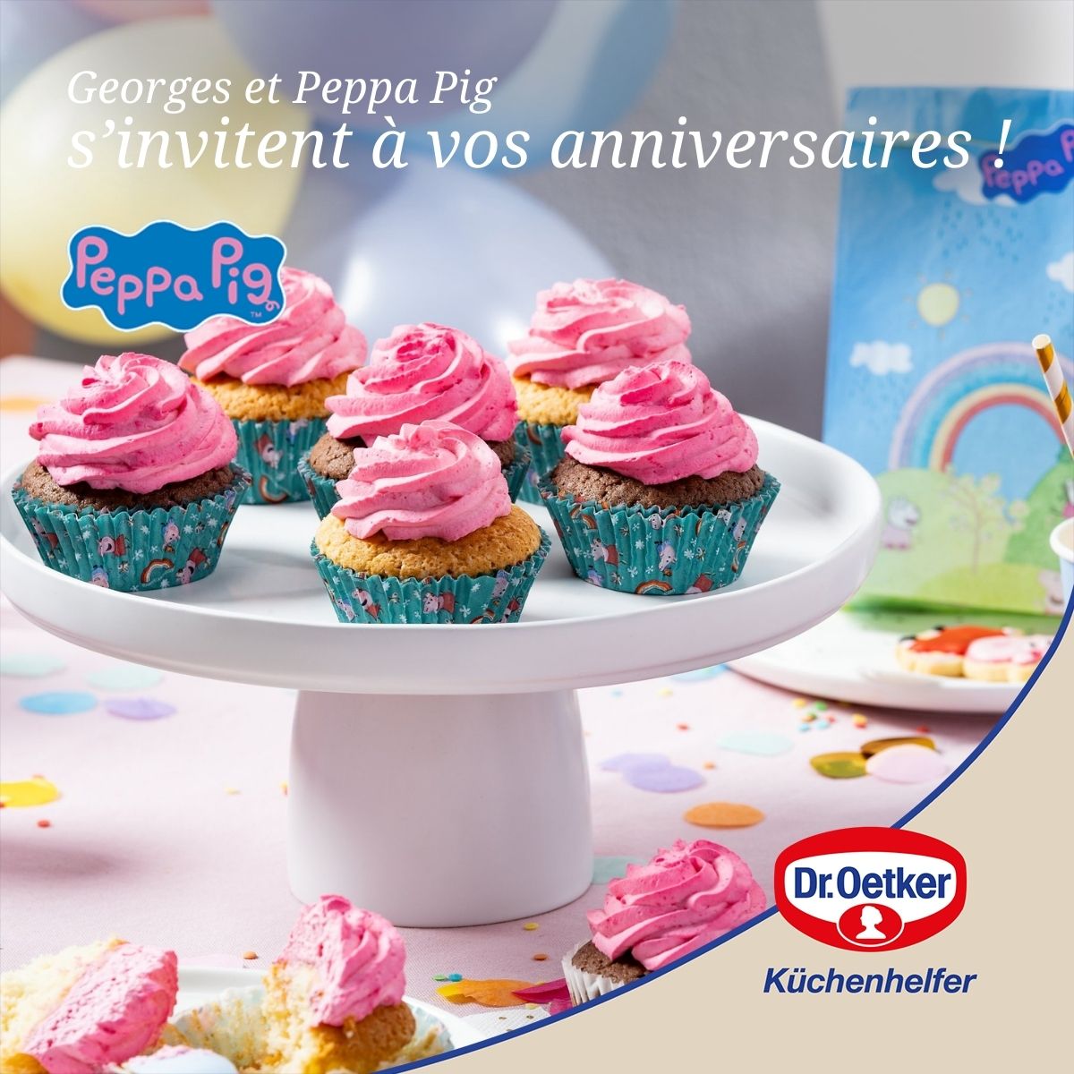 Ensemble 50 moules à muffins en papier 6 cm Dr. Oetker Peppa Pig Dr. Oetker - Mathon - 2
