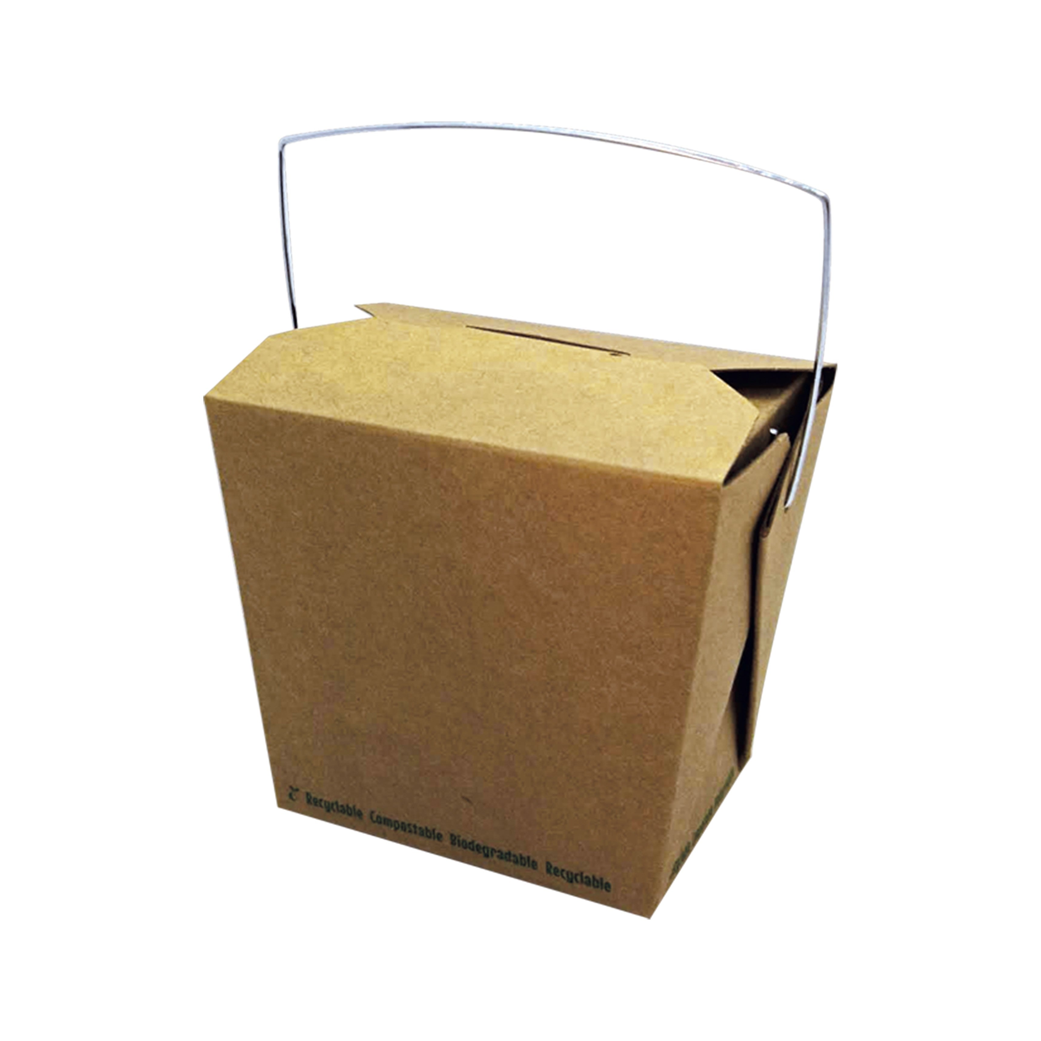 Boîte carton kraft carré avec anse 450 ml 9,5 x 7,3 x 9 cm - 50 unités FirstPack - Mathon