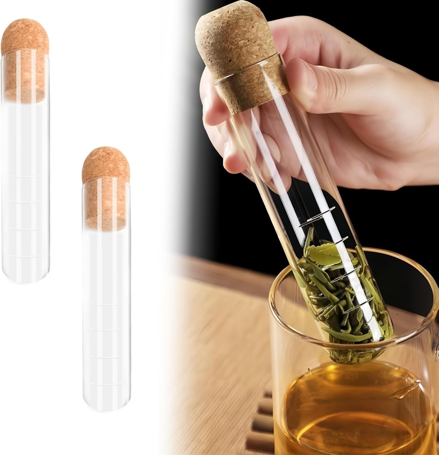 Infuseur à Thé en Verre Borosilicate avec Bouchon Liège Vendos85 - Mathon