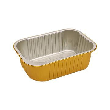 50Pcs - Opseal Barquette aluminium extérieur or/ Intérieur argenté 161x110x40mm 680ml FirstPack - Mathon