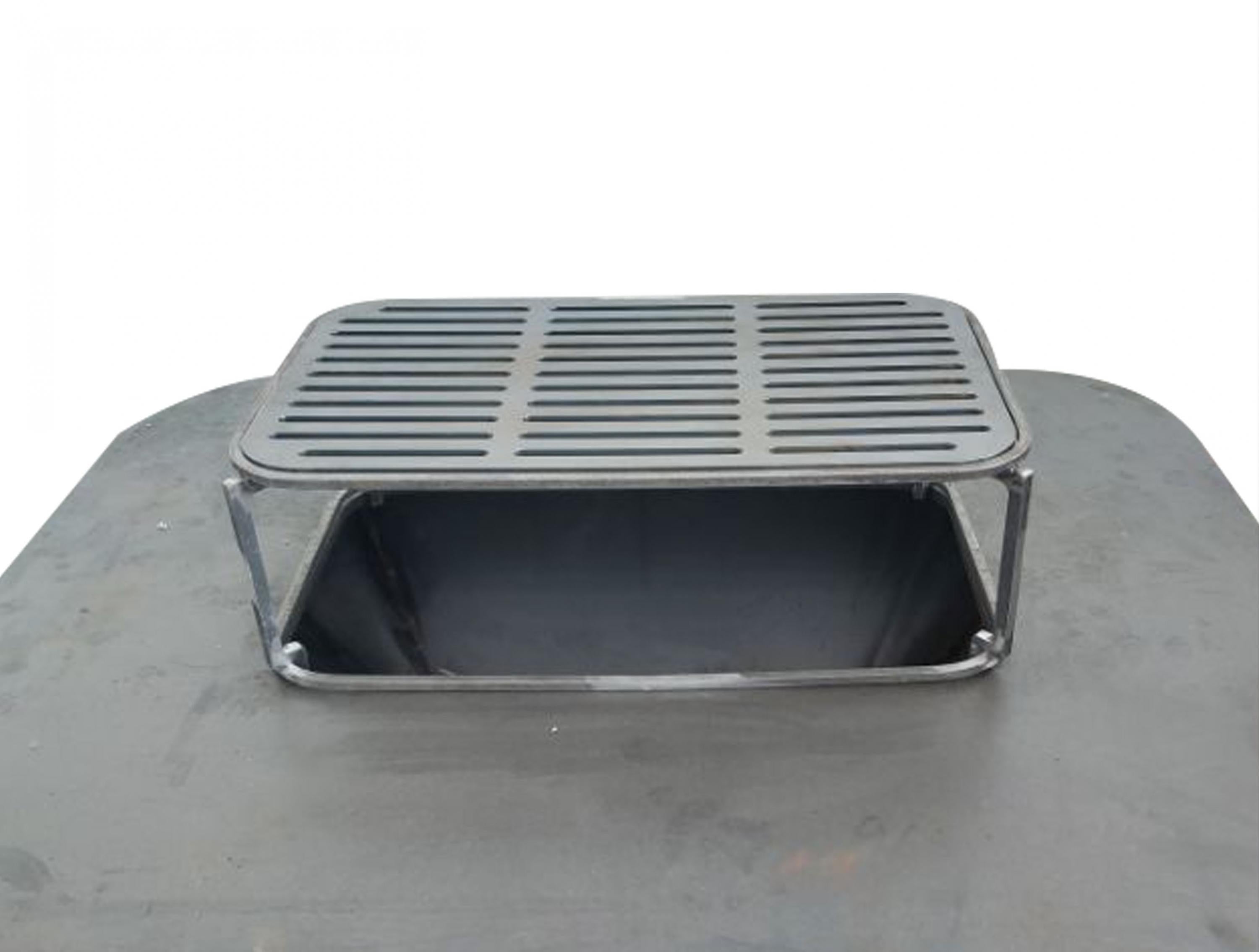 Grand barbecue avec armoire et plaque de cuisson en acier Purline - Mathon - 2