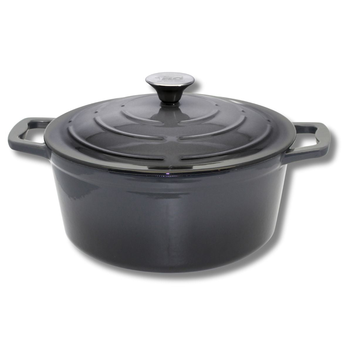 Cocotte 26 cm en fonte émaillée gris classique 4.5 L Elo - Mathon - 1