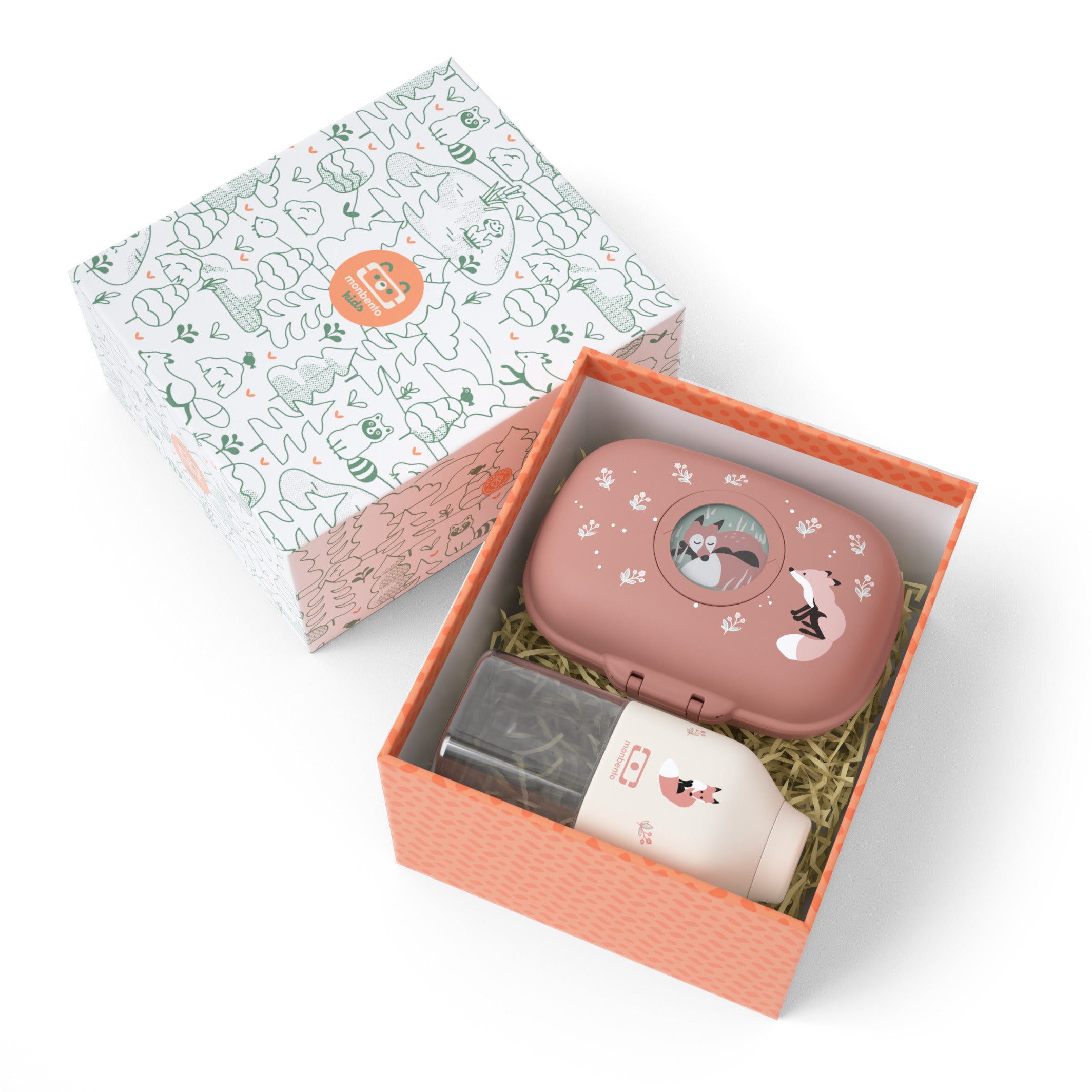 Coffret cadeau enfants boite à goûter Gram cannelle Fox 600ml Monbento - Mathon - 1