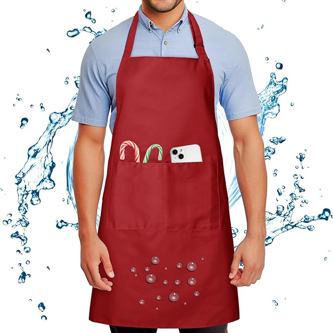 Tablier de cuisine imperméable 80 x 70 cm rouge Vendos85 - Mathon