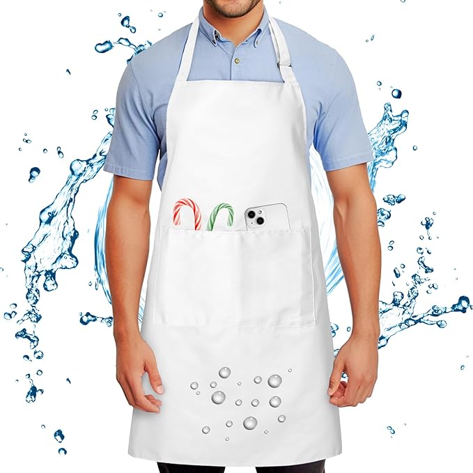 Tablier de cuisine imperméable 80 x 70 cm blanc Vendos85 - Mathon