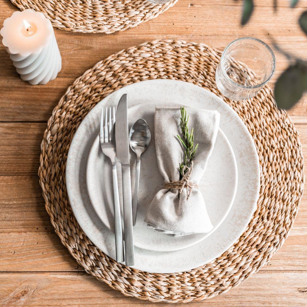 Assiette plate Onyx 27 cm crème (lot de 6) Table passion - Mathon - 4