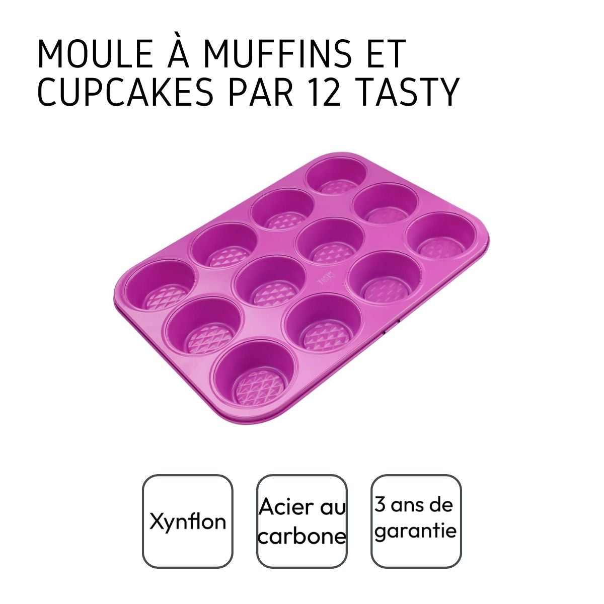 Moule à muffins 12 empreintes 35 x 27 cm Tasty Pâtisserie Tasty - Mathon - 4