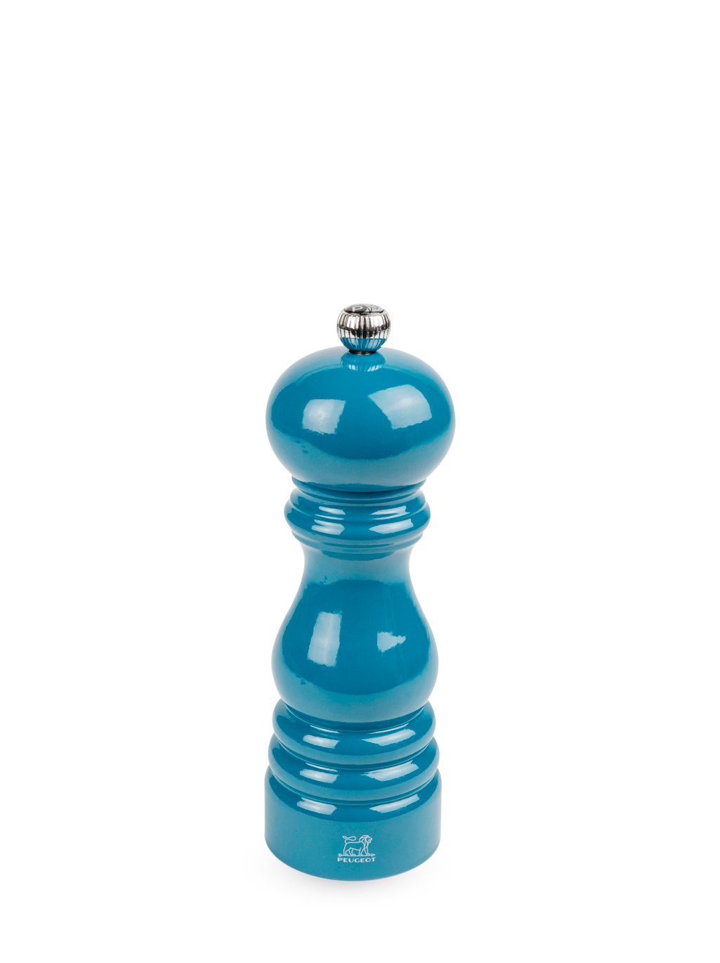 Paris Moulin à poivre manuel en bois laqué, bleu pacifique, 18 cm - 7in. Peugeot - Mathon - 1