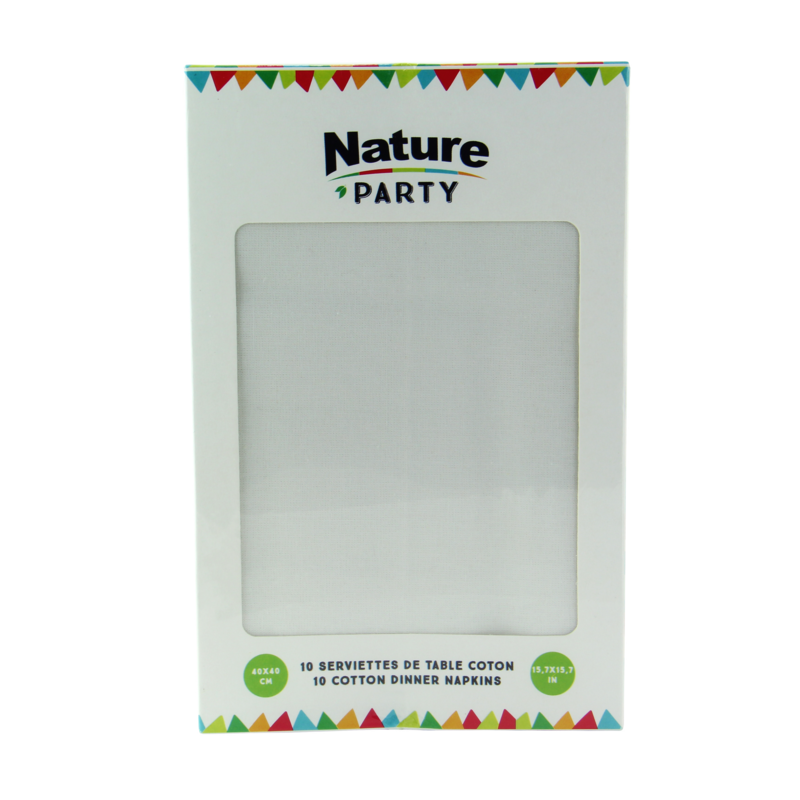 Serviette coton blanc 400x390mm - 10pcs -FirstPack - Mathon