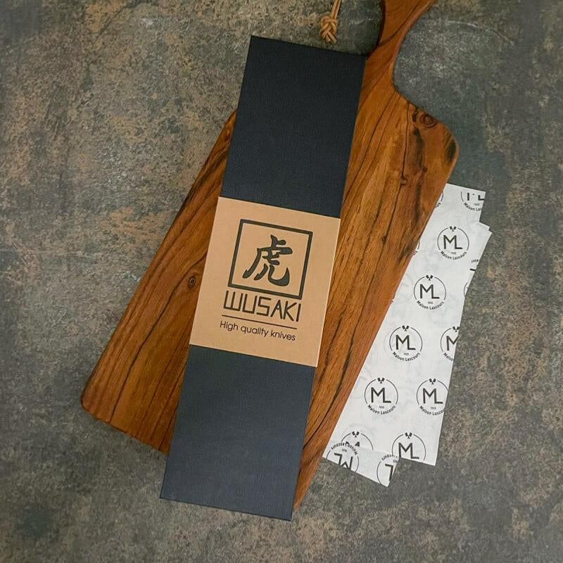 Couteau santoku alvéolé 17 cm Damas Olive Wusaki - Mathon - 2