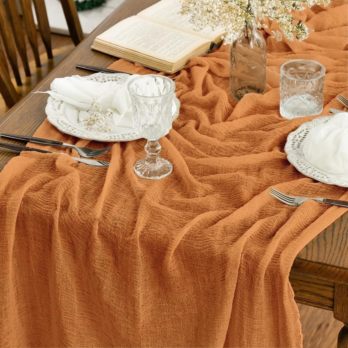 Chemin de table Artoid Mode 300 cm orange Vendos85 - Mathon