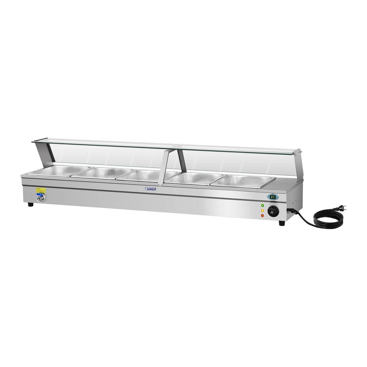 Bain marie 2 200 watts - 5 x GN - 1/2 - avec robinet de vidange 14_0000560 - Mathon - 1