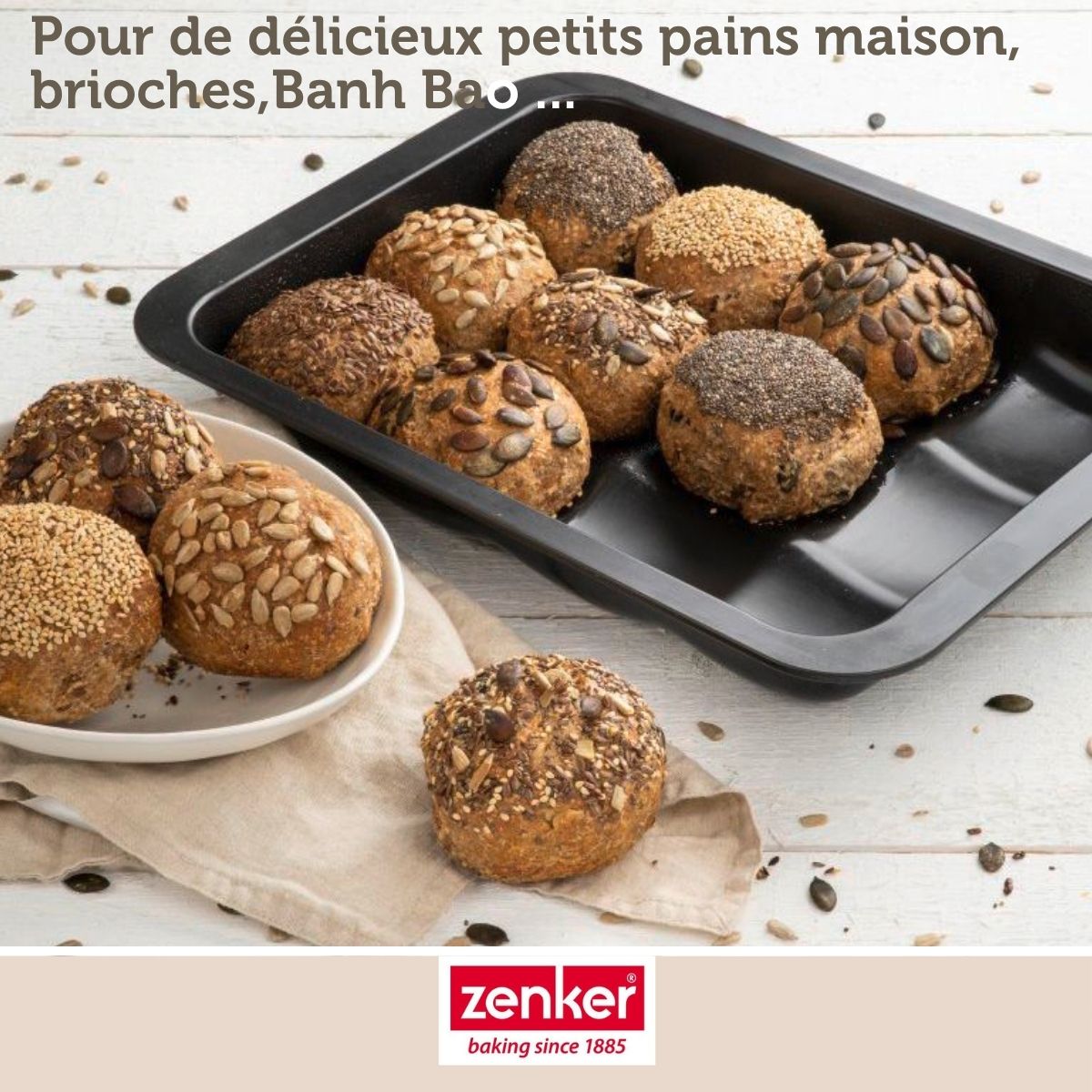 Moule 12 mini pains ou brioches 36 x 27 cm Zenker Black Metallic Zenker - Mathon - 4