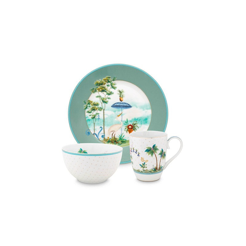 Coffret petit déjeuner Jolie Bleu 3pcs Pip Studio - Mathon