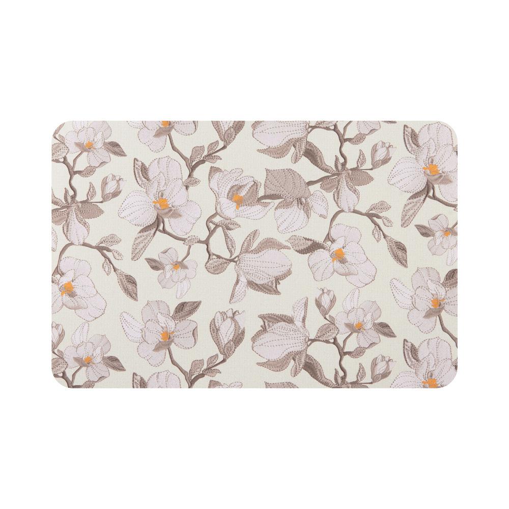 Set de table magnolias rectangulaire marron 44.5x33 cm (lot de 2) Table passion - Mathon - 1