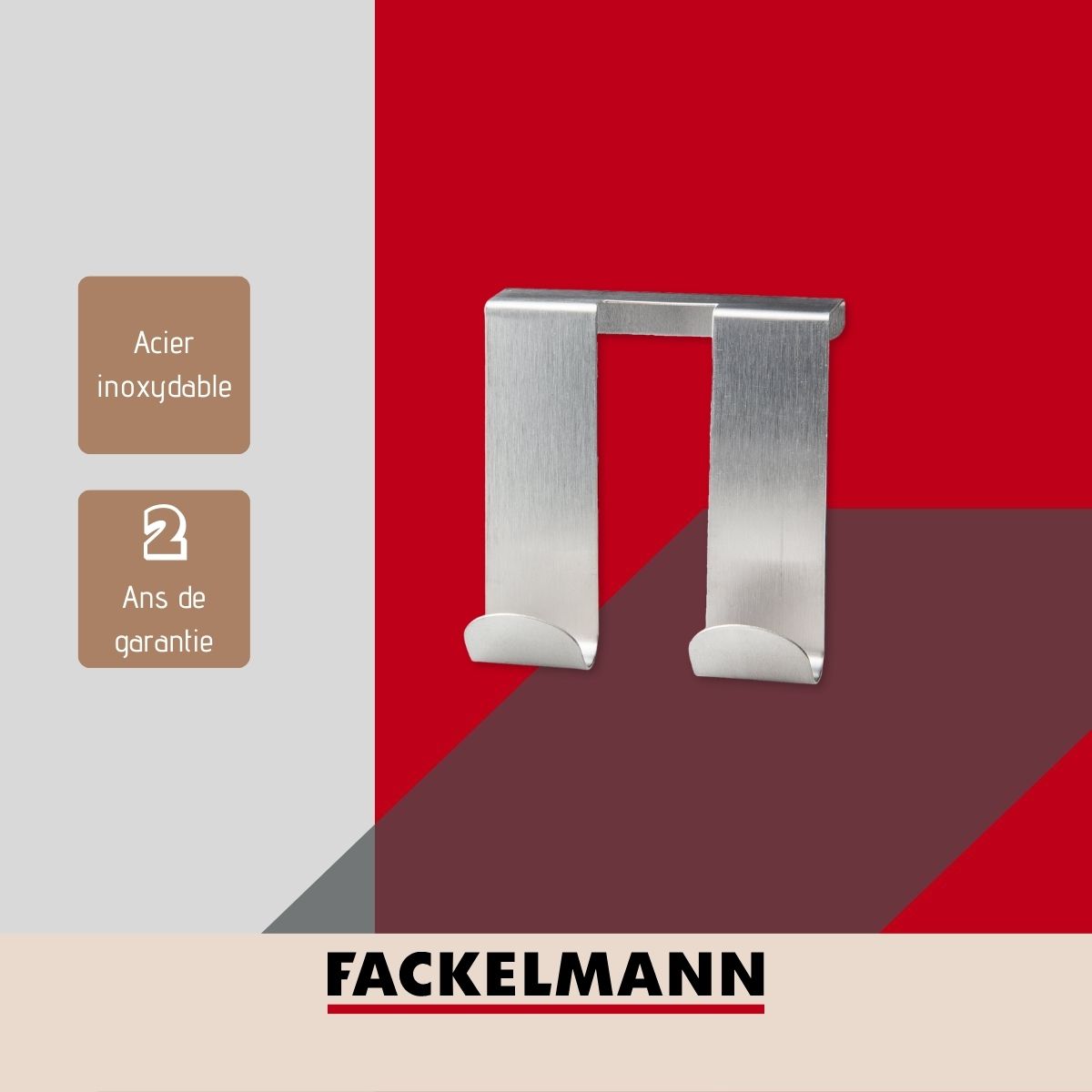 Crochet double pour porte  Tecno Fackelmann - Mathon - 4