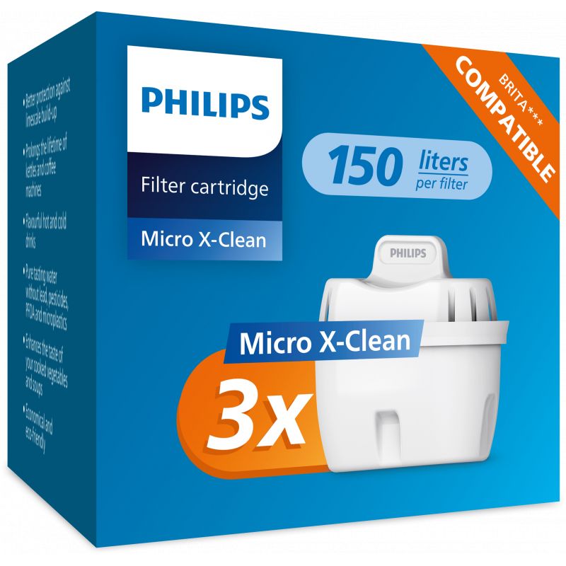 Pack de 3 filtres pour carafes filtrantes en Microfiltration, compatible Brita Philips PHAWP211/24 Philips - Mathon - 1