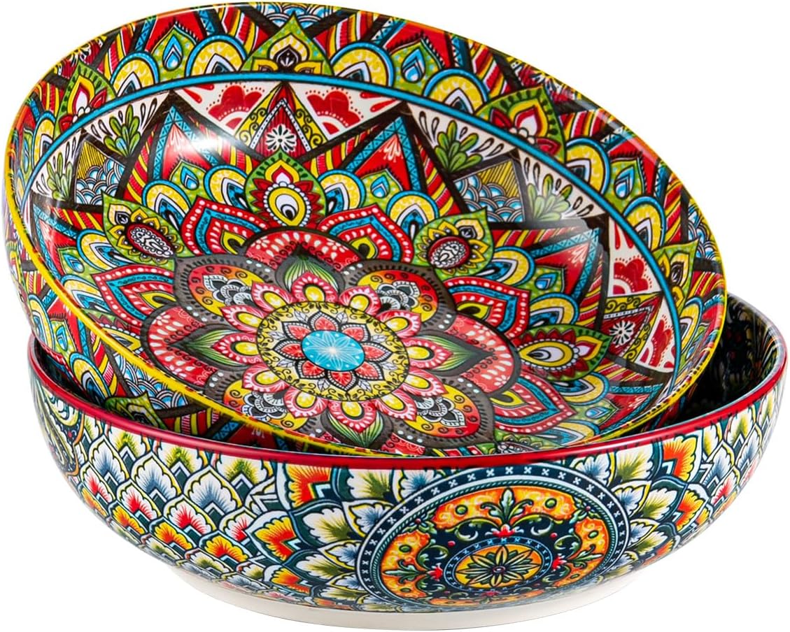 Lot de 2 assiettes à pâtes Bohème Henten Home 21,5 cm Vendos85 - Mathon