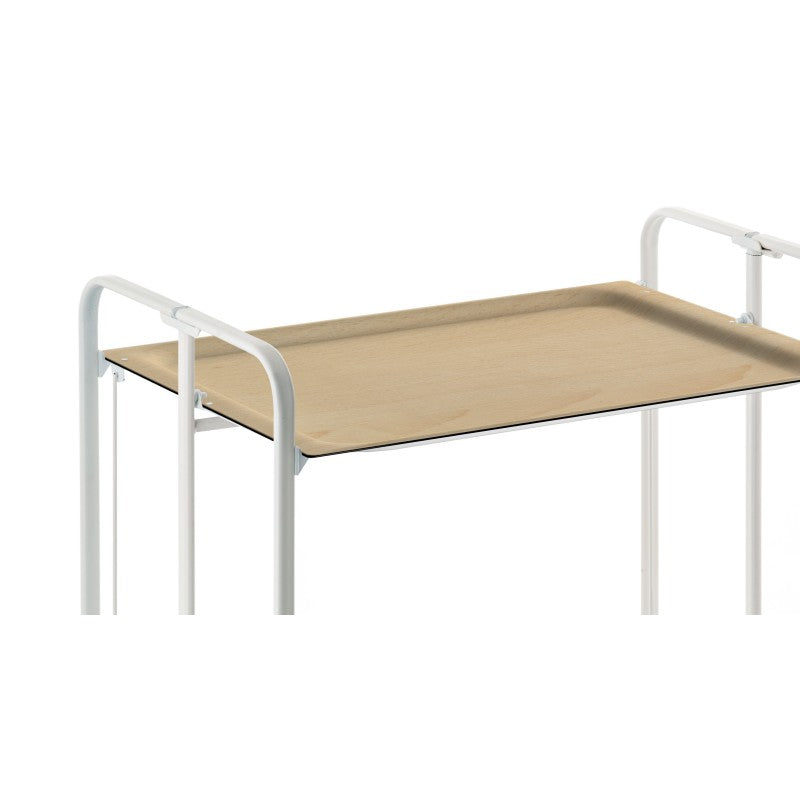 Desserte pliante 2 niveaux avec roulettes – structure blanche, bauhaus Don Hierro - Mathon - 4