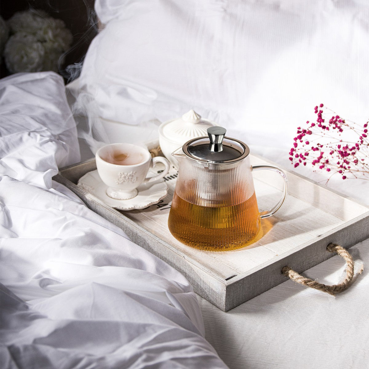 Darjeeling - théière en verre avec filtre dévissable inox - Verre transparent Cristel - Mathon - 4