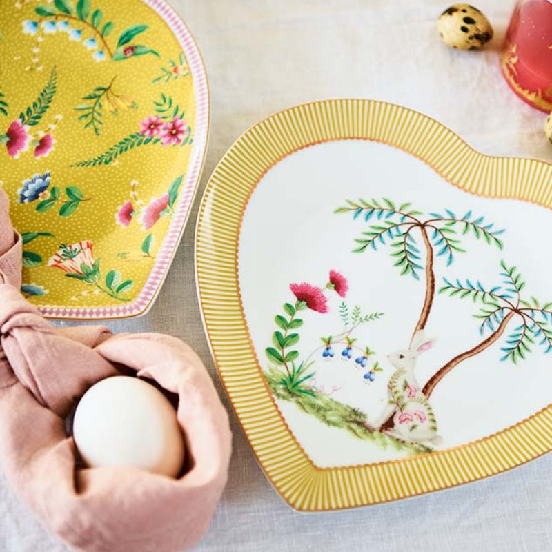 Coffret 2 assiettes cœur La Majorelle Jaune - 21,5cm Pip Studio - Mathon - 1