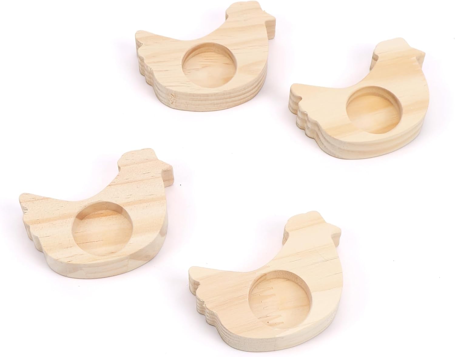 Lot de 4 coquetiers en bois lapin et poussin Vendos85 - Mathon