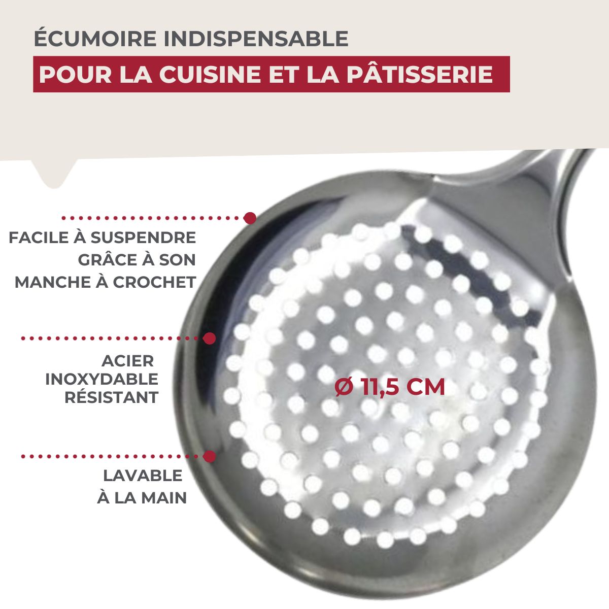 Ensemble de 2 Ecumoires  32 cm en inox Elemental Fackelmann - Mathon - 5