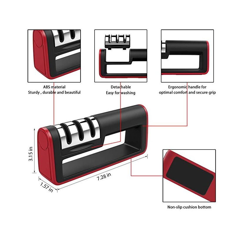 Affûteur aguiseur de couteaux à 3 niveaux Herzberg HG8116 Herzberg - Mathon - 6