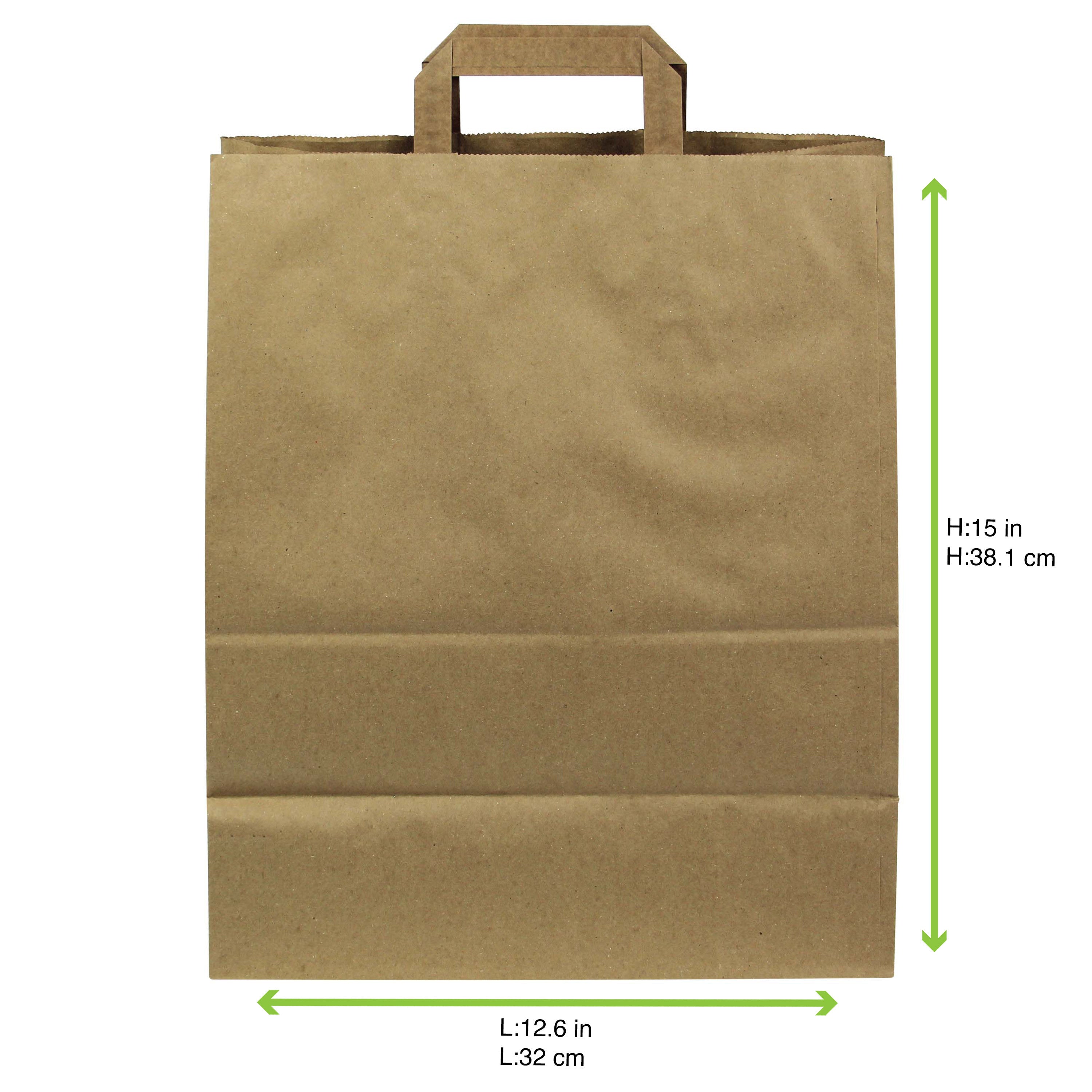 250Pcs - Sac cabas double-paroi papier kraft brun avec anses  320x170x380mm FirstPack - Mathon - 2