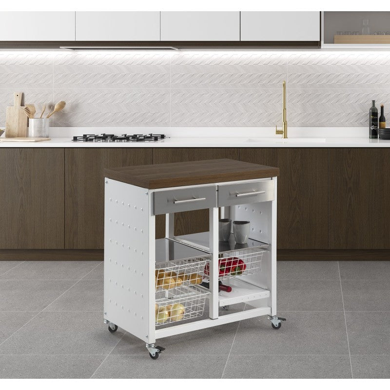 Desserte de cuisine double convertible en table d