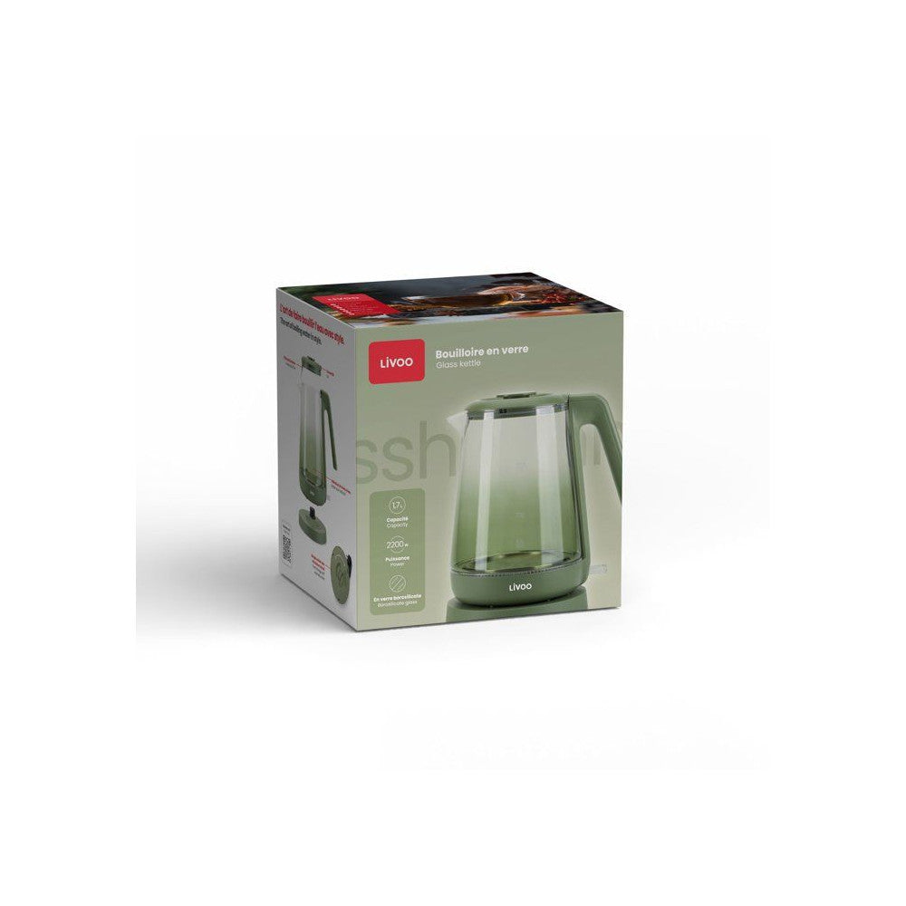 Bouilloire - Livoo - Dod216v - 2200 W - 1,7 L - Verre / Vert Livoo - Mathon - 6