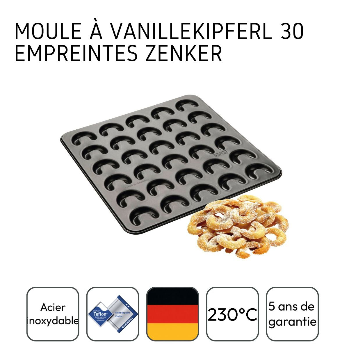Plaque pour 30 croissants à la vanille 31 x 32 cm Zenker Special Creative Zenker - Mathon - 4
