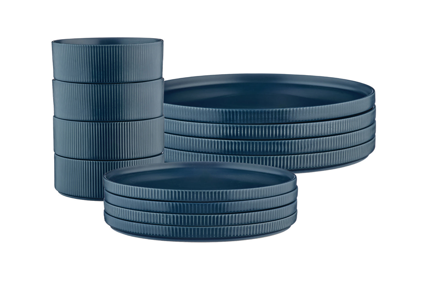 Lot de 12 set les essentiels en grès bleu D Björn - Mathon - 3