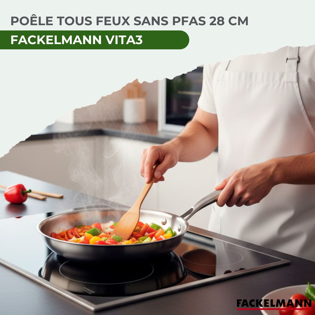 Poêle 28 cm en inox 18/10 Triply  Vita3 Fackelmann - Mathon - 2