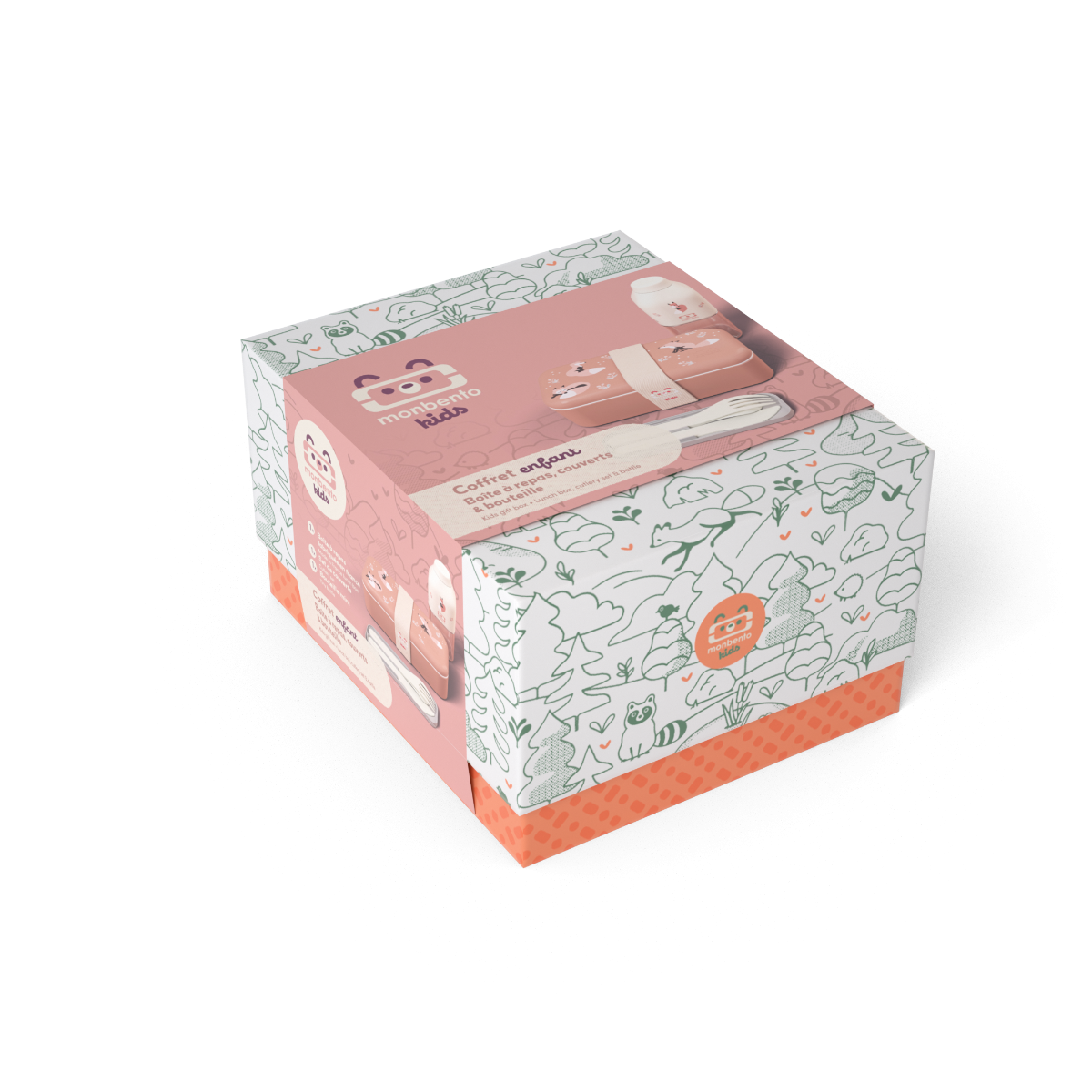 Coffret cadeau enfants lunch box Made in France Foodie cannelle Fox 500ml Monbento - Mathon - 5